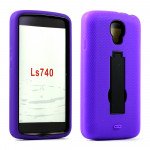 Wholesale LG Volt LS740 Armor Hybrid Stand Case (Purple Black)